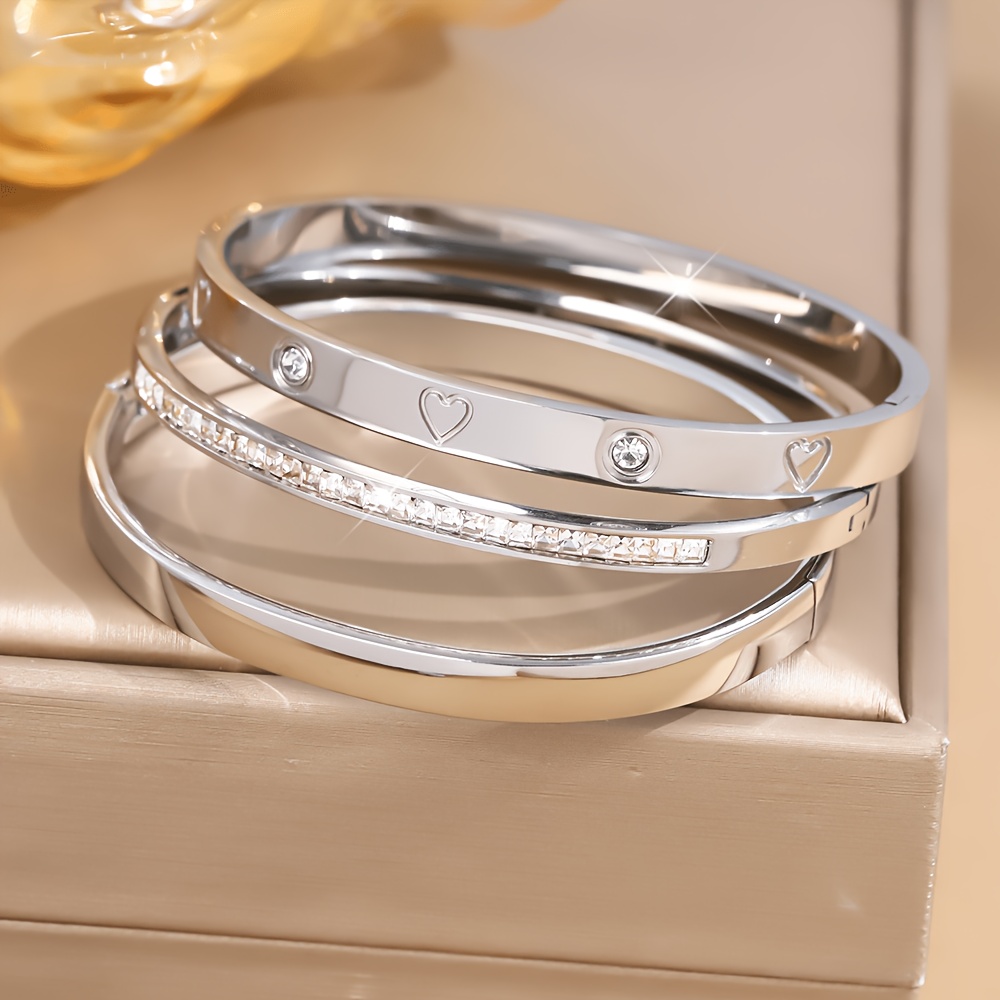 E-shop 3 stilvolle und elegante Edelstahlarmbänder, verblassen nicht leicht, geeignet für den täglichen Gebrauch, festliche Anlässe oder als Geschenk