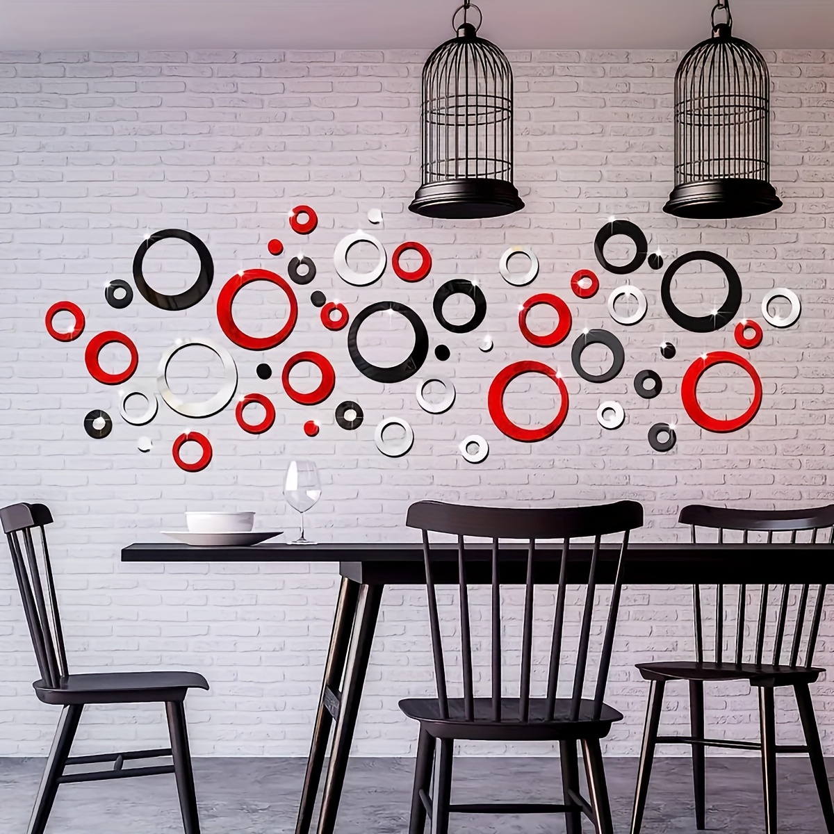 14cm 5 51in hollow round acrylic   wall sticker 24pcs set for living room bedroom tv background bathroom office decoration details 4
