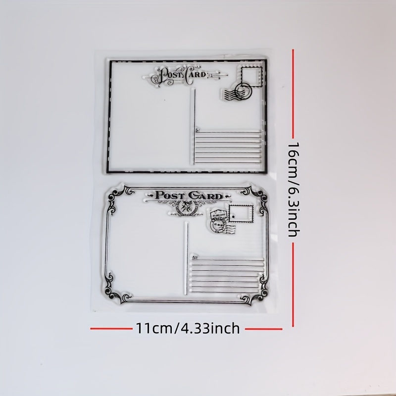 E-shop Retro Postkartenrand Kantenklar Stempel Transparent Stempel Vintage Gummi Stempel für Tagebuch Kartenherstellung