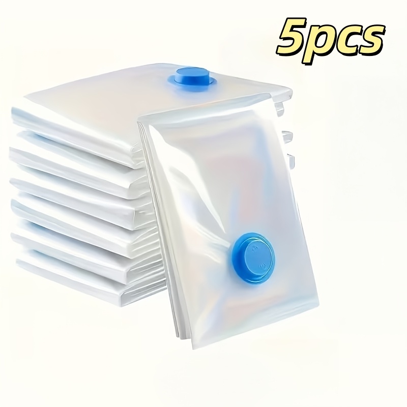 TEMU Lot de 5 sacs de rangement sous vide extra-larges, encombrants, à compression scellée, -poussière, adaptés aux vêtements et à la literie, un