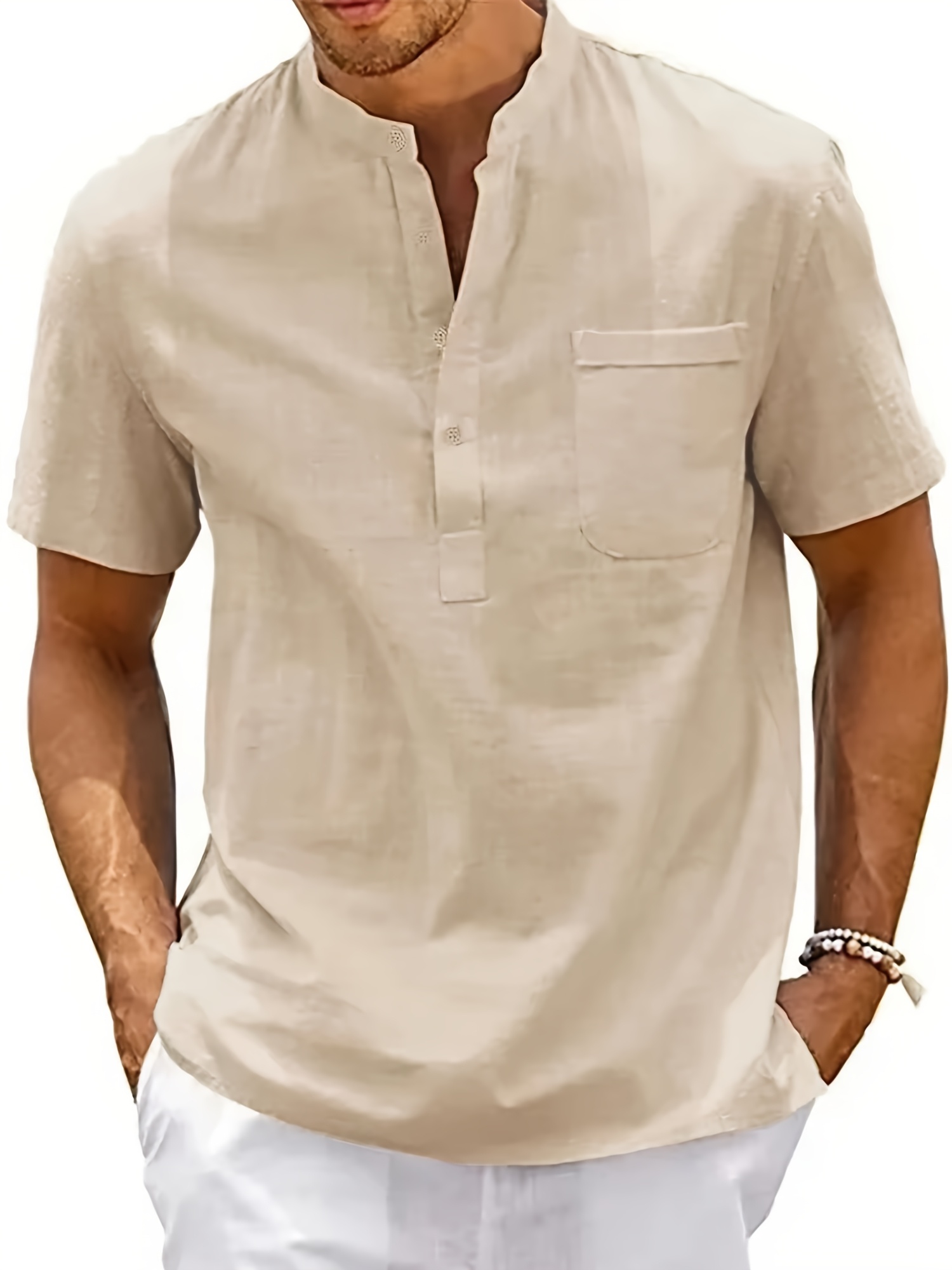 camicia e traspirante lino a maniche Temu Italy