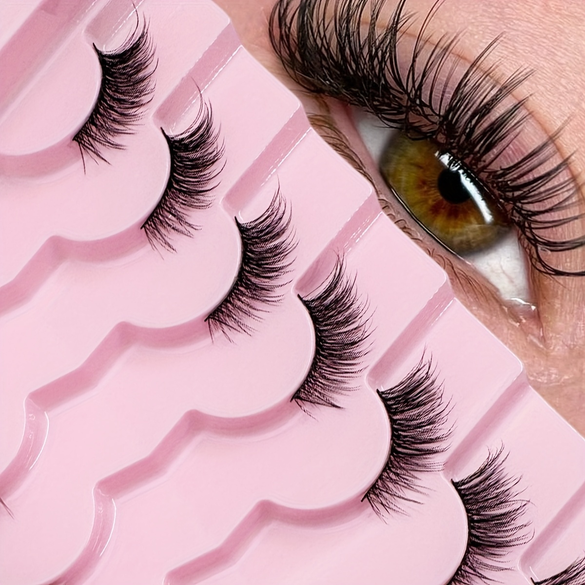 7 Pairs Cross-style Crisscross Curved False Eyelashes | Half Lash | Comfortable And Natural Perfect For Halloween, Christmas, Dates, And Everyday Wear - An Ideal Gift