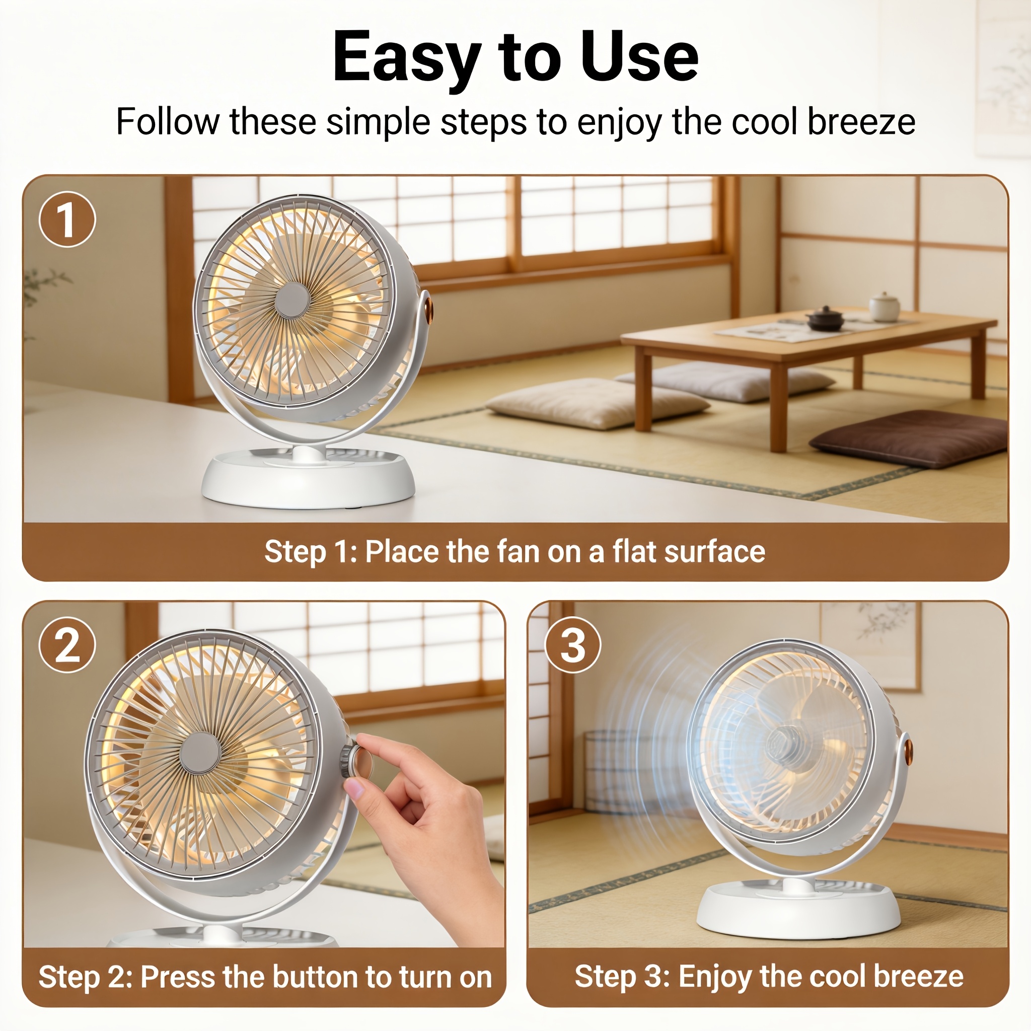 2026 Portable 2000mAh Battery Long-Lasting Quiet Desktop Oscillating Fan - Dimensions: 25cm X 10.5cm | 2000mAh Battery for Extended Runtime, Five-speed Wind Adjustment, Vortex Fan Blades, Powerful Strong Wind, 40dB Quiet Low Noise, Spiral Air Duct