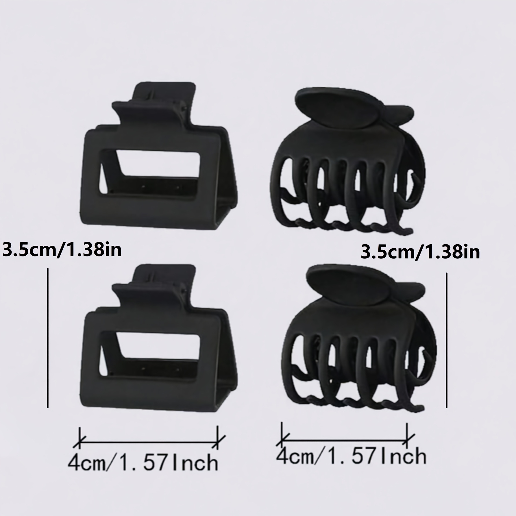 4pcs All Black Frosted 4cm Small Hair Claw Clip High-end Small Hair Clip Milk Coffee Color Small Clip Bangs Side Clip Headdress Suitable For Daily Wear Party Holiday Gifts