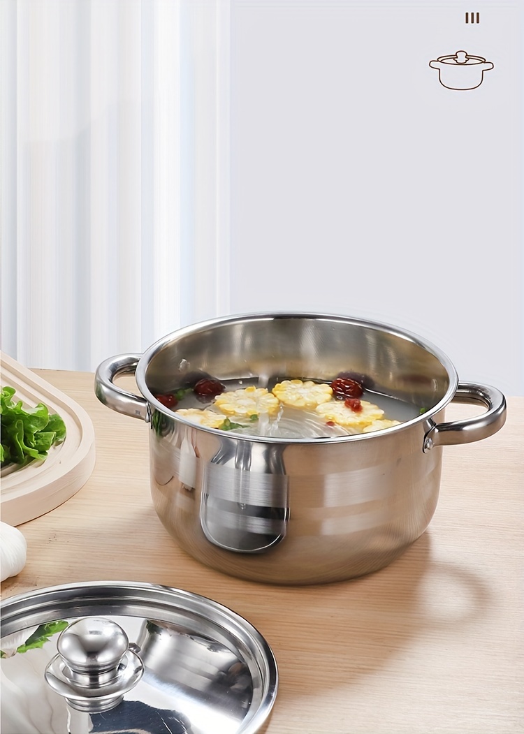 410 stainless steel cookware set 5ps stainless steel cover induction cooker universal details 4