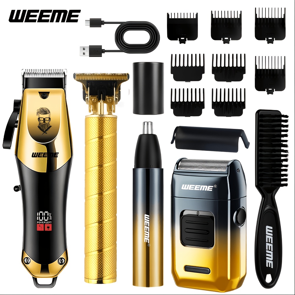 TEMU Weeme 2pcs/4pcs Men's Electric Hair Clipper, Car Electric Hair Clipper, Supports Usb Charging, 4-speed With Free Switching Of Limit Combs,