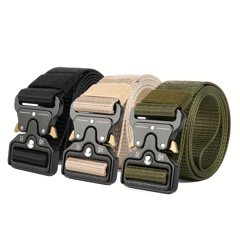 

Sangle Sopffy 3-pack Tactical Belts, Military-style Nylon Tool Belt -release Plastic For Sports - Black, Green, Khaki