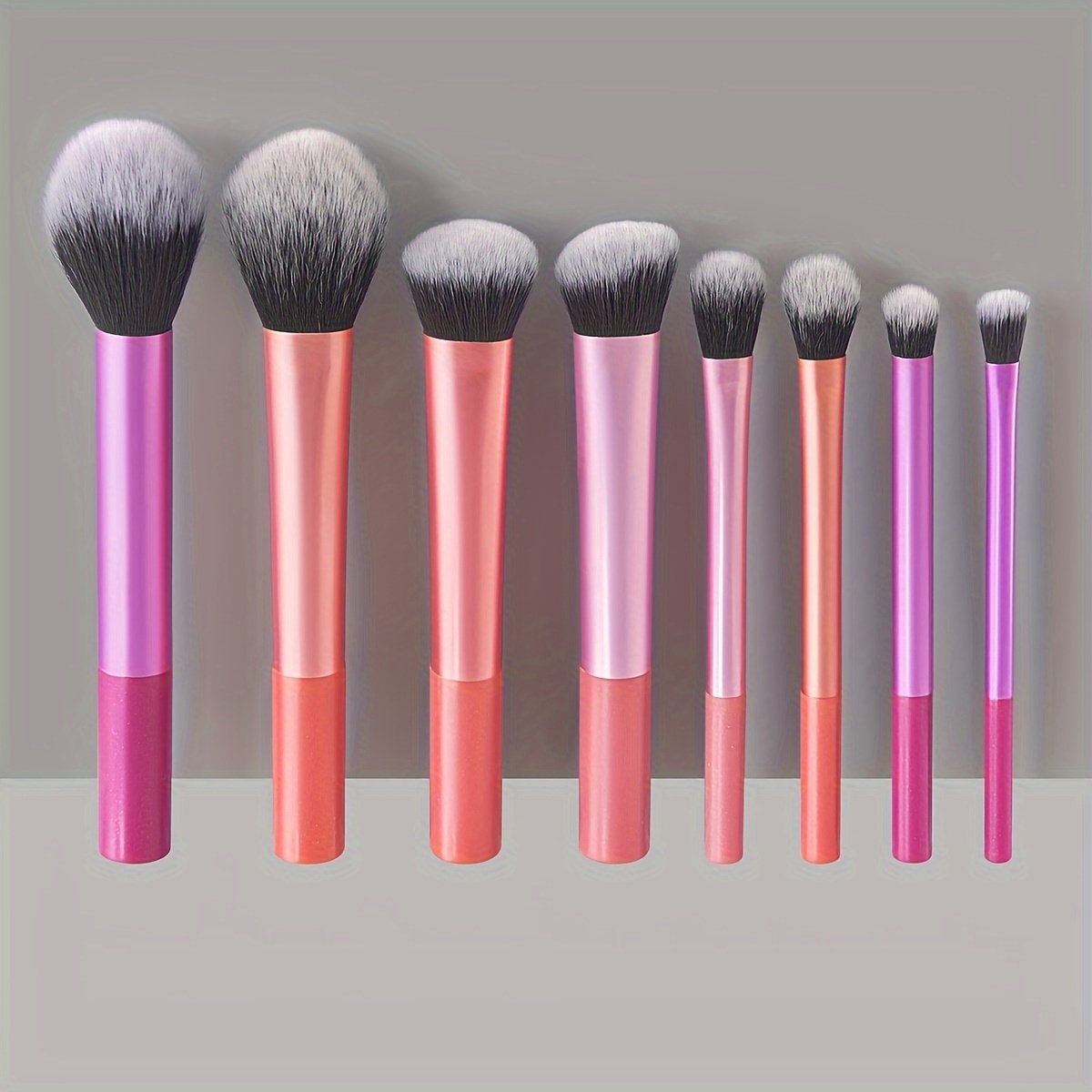 

8-piece Ultra-soft Makeup Brush Set - Includes Powder, Blush & Eyeshadow Brushes For Beginners - Fragrance-free Polyester Bristles, Abs Handle