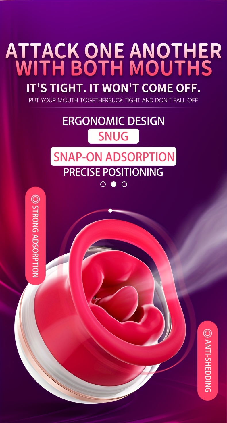 1Pc Mouth Licking Sucker for Couples Sex Life, Female Tongue Licking and Suction Vibrator, 3 Suction Vibrators, 5 Vibration Methods, Nipple Type Toy Clitoral Vibrator, Sex Toy Type Stimulator Nipple Type Toy G-Spot Vibrator, Female Adult Sex Toys