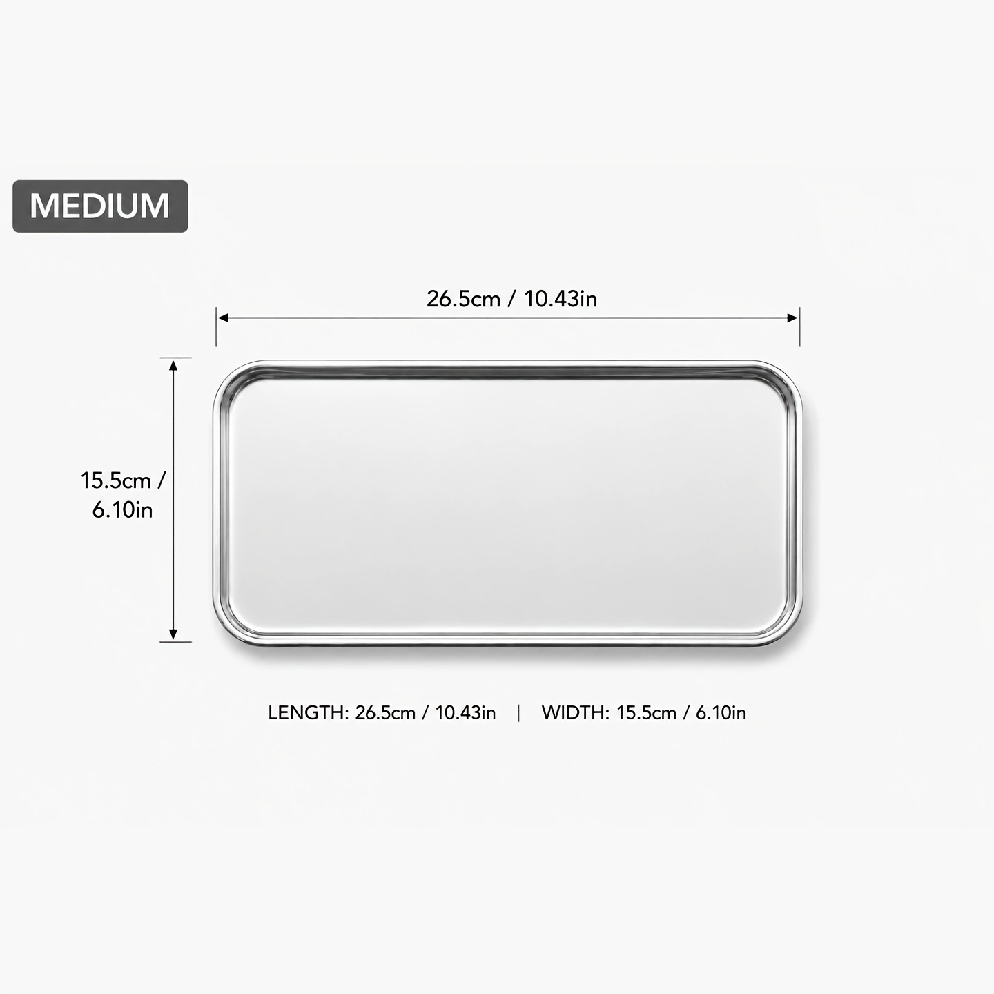 TEMU Bathroom Tray, Bathroom Organizer, Storage Tray, Organizer For Storing Toiletries , Display Tray, Durable Stainless Steel Material - Silvery,