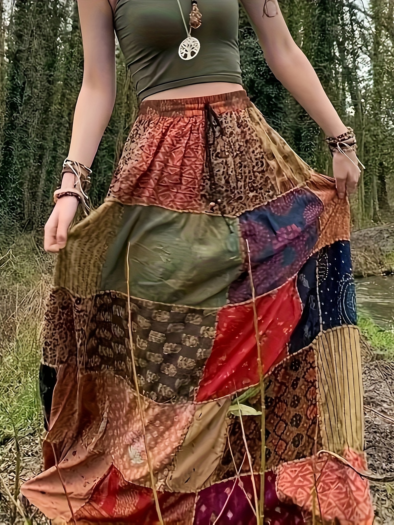 【BOHEMIAN SEOUL】BOHEMSEO LAYERED SHIRRING MAXI SKIRT LAYERED SHIRRING MAXI SKIRT, BLACK - bohemseo