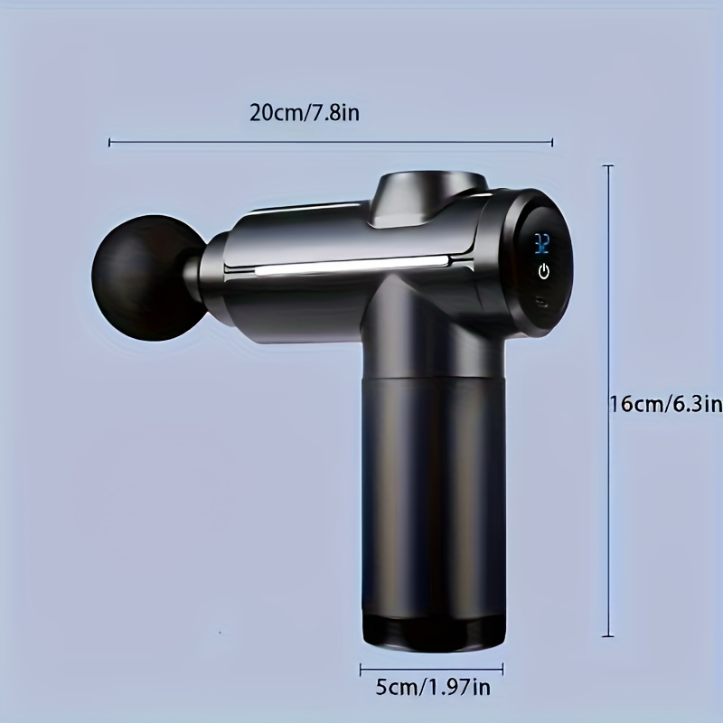 portable massage gun with 8 heads sleek and ideal for full body back neck leg and waist massages features a rechargeable 1200mah lithium battery massage gun additions fathers day Product details 2