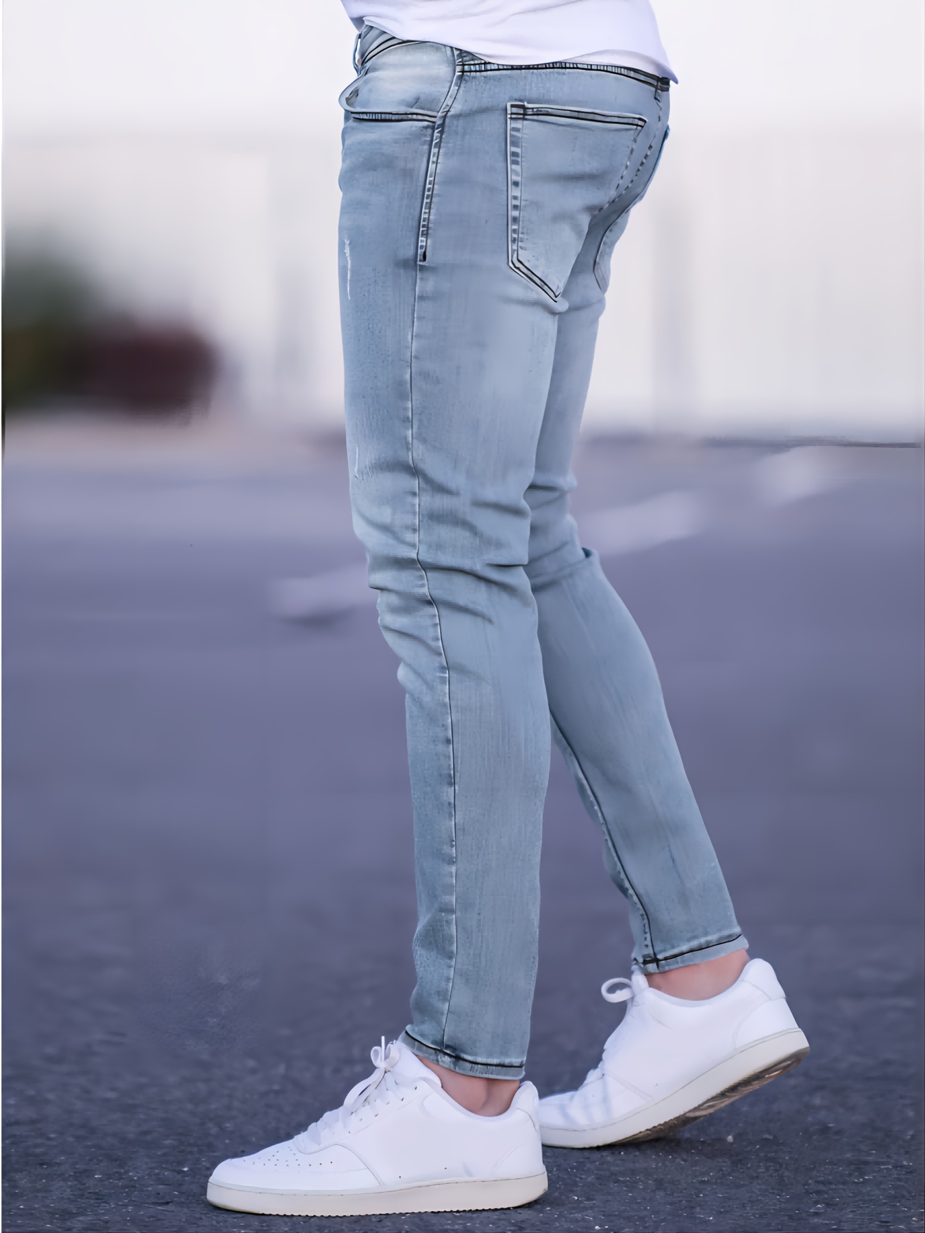 mens stretch jeans skinny pants stretch denim Temu South Africa