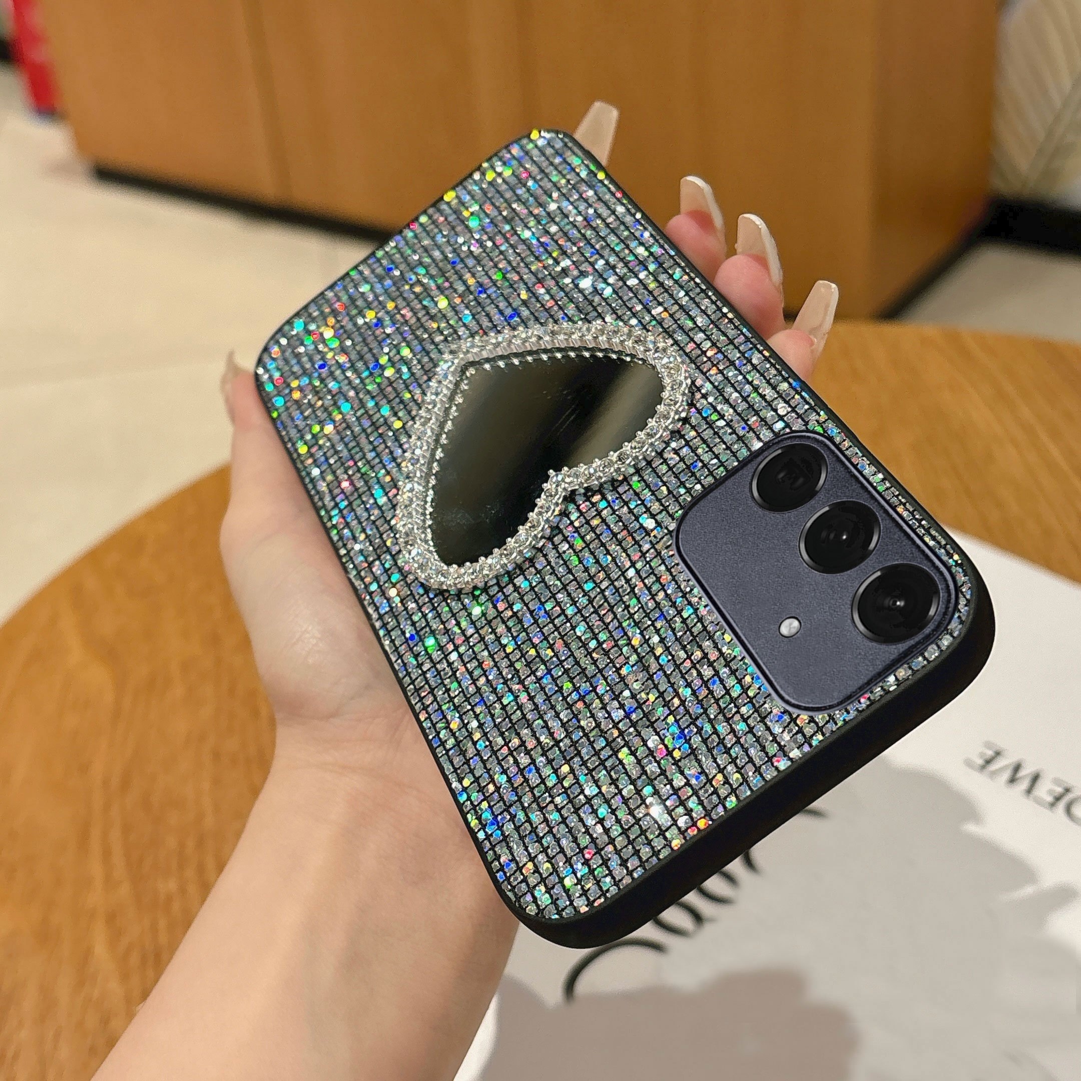 TEMU Cover per telefono Samsung Galaxy A15 A14 4G 5G con glitter carino e specchio, regalo di Pasqua, decorazione/regalo di Natale e Halloween per