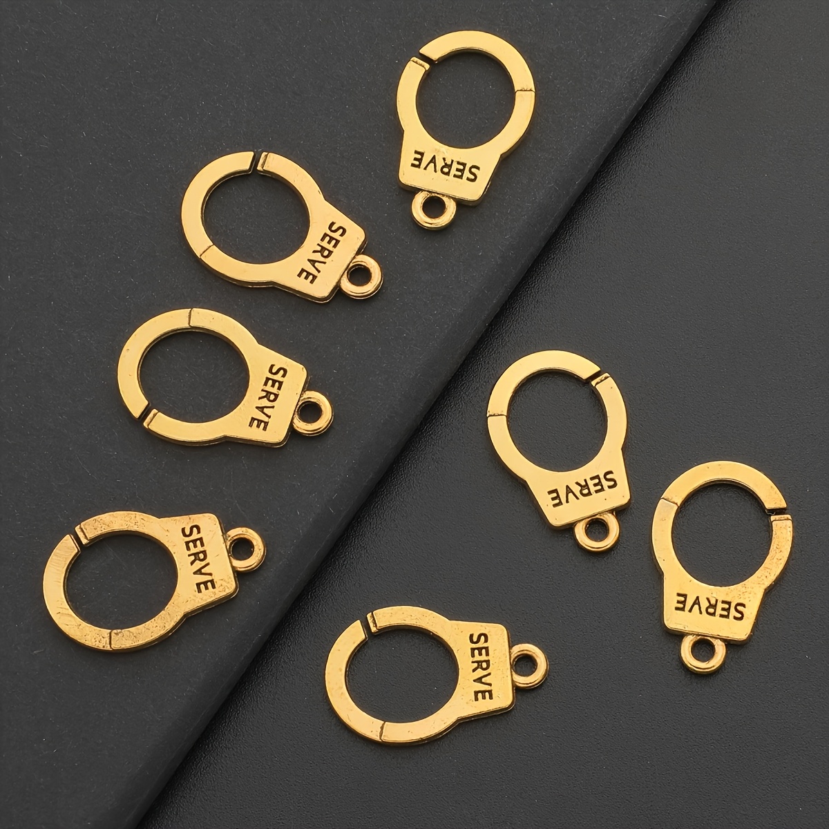 20pcs Charm Handcuff Pendants Alloy Handcuff Shaped Charms