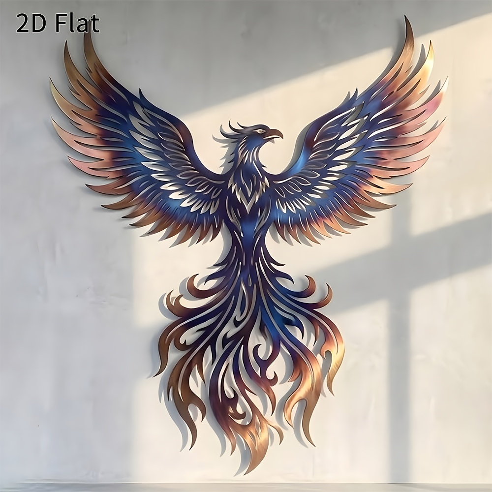 TEMU 2d Flat, Two-dimensional Plane, 1pc Phoenix Acrylic Art Wall Decor, Two-dimensional Plane Rustic Style Ornament, Suitable For Room, Bedroom,