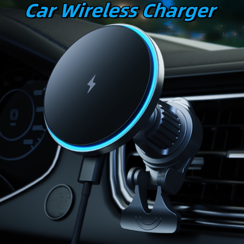 

Charger,15w Fast Charging Led Magnetic Wireless Car Charger ,[powerful Magnet] Magnetic Phone Holder Mount For Magsafe Charger Car For Iphone 15/14/13/12 Fast Charging,adjustable 360° Rotation