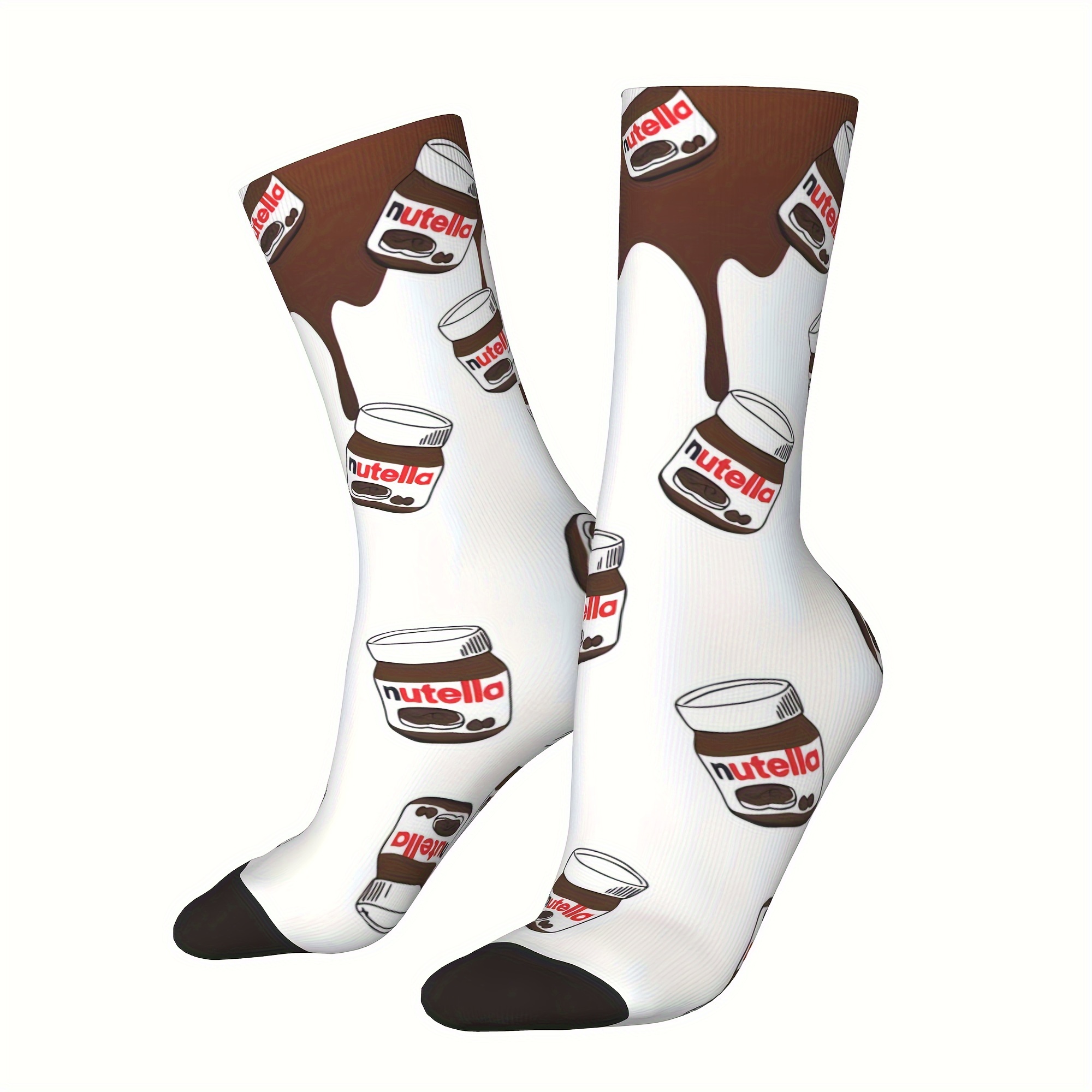 

1 Pair Of Unisex Harajuku & Vintage Style Novelty Pattern Crew Socks, Trendy Graffiti Men Women Socks, Crazy Funny Socks For Gifts