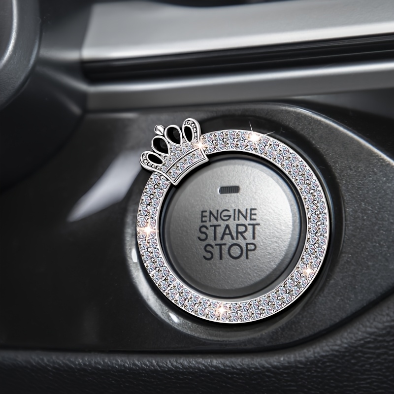 TEMU Car Engine Start Button Decorative Ring, Without Battery