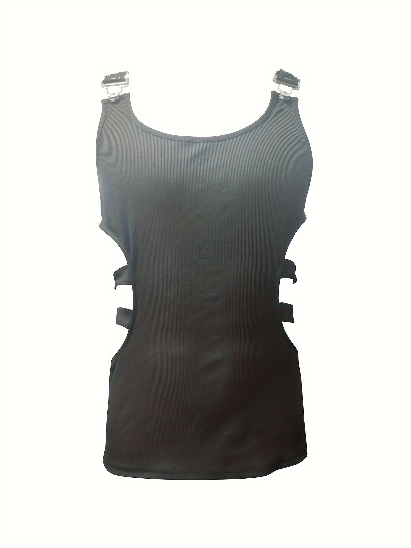 Men's Leather Black Sport Tank Top Shirt Sleeveless Fitted Fetish