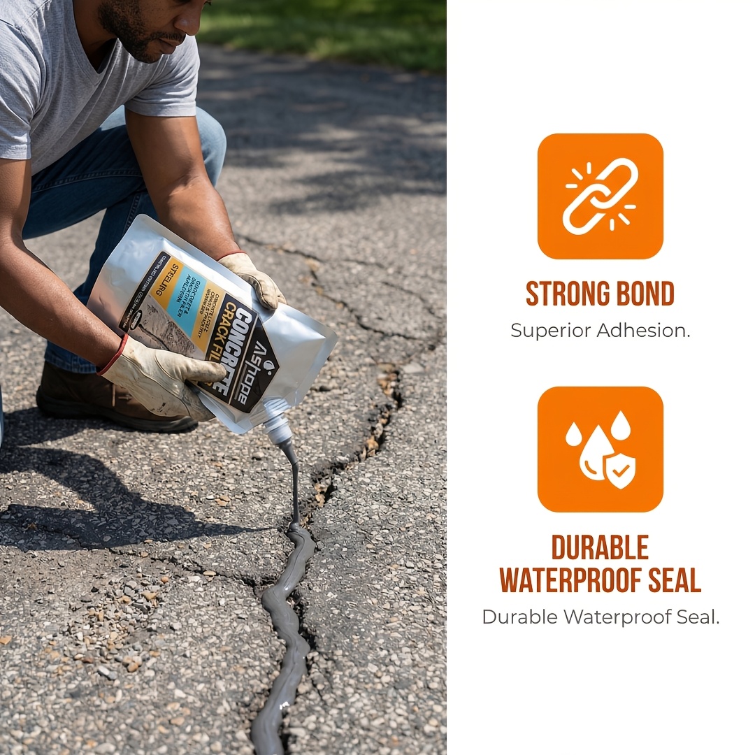   concrete crack filler cement crack filler strong bonding force waterproof self leveling   elastic durable   for concrete asphalt bricks stones roof wall   350ml 500ml   holiday crafts