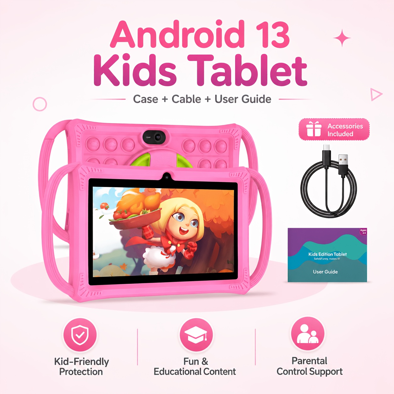 7 inch kids tablet   13   core 4gb   2 2gb expandable 32gb storage educational and safe tablet pad
