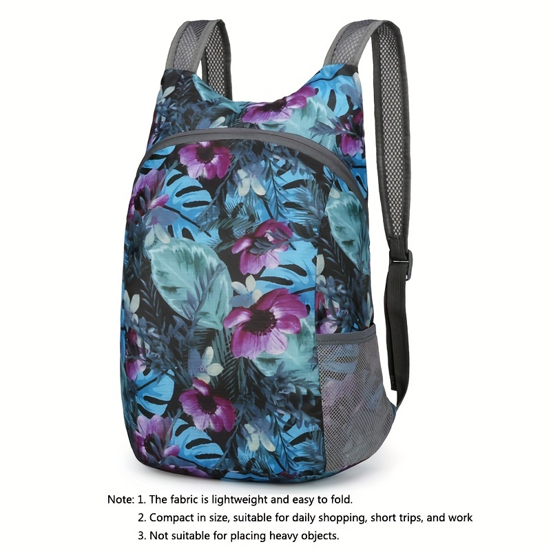 E-shop Leichter & Faltbarer Blumenrucksack - Ultra-Dünn, Multifunktional für Wandern, Reisen, , Einkaufen | Strapazierfähiges Polyester, Verstellbare
