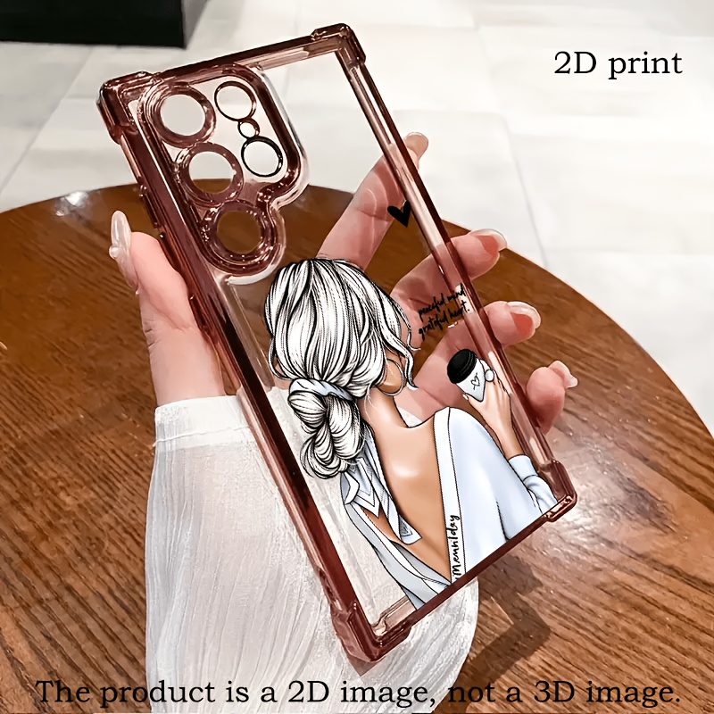 TEMU Phone Case - 2d Flat Illustration High-definition Anti-fouling Individual Niche Trendy Ultra-thin Case Suitable For Galaxy S25 S24 S23 S22 S21
