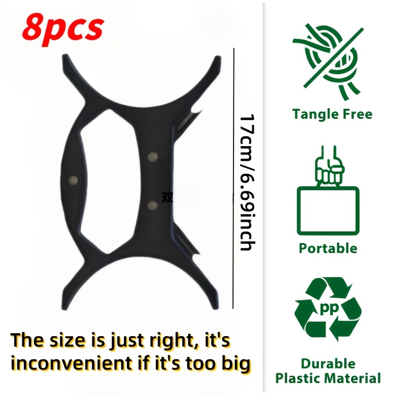 TEMU 8 pezzi Bobine portaoggetti per ghirlande luminose, Organizzatore multiuso per cavi in plastica resistente, Avvolgi cavi per luci per Natale,
