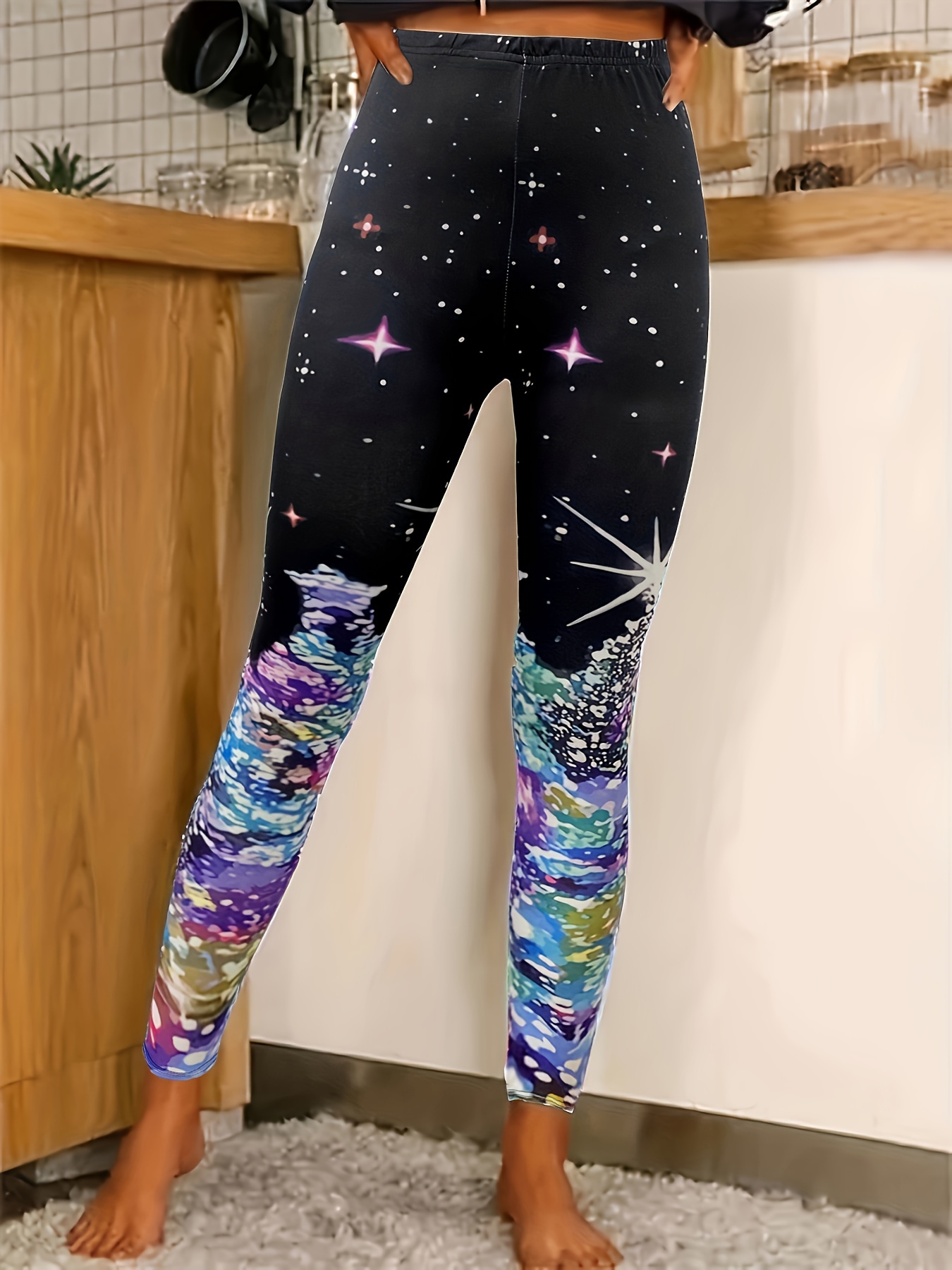 Seamless Printed Patterned Gym Leggings For Gym, Fitness, Running