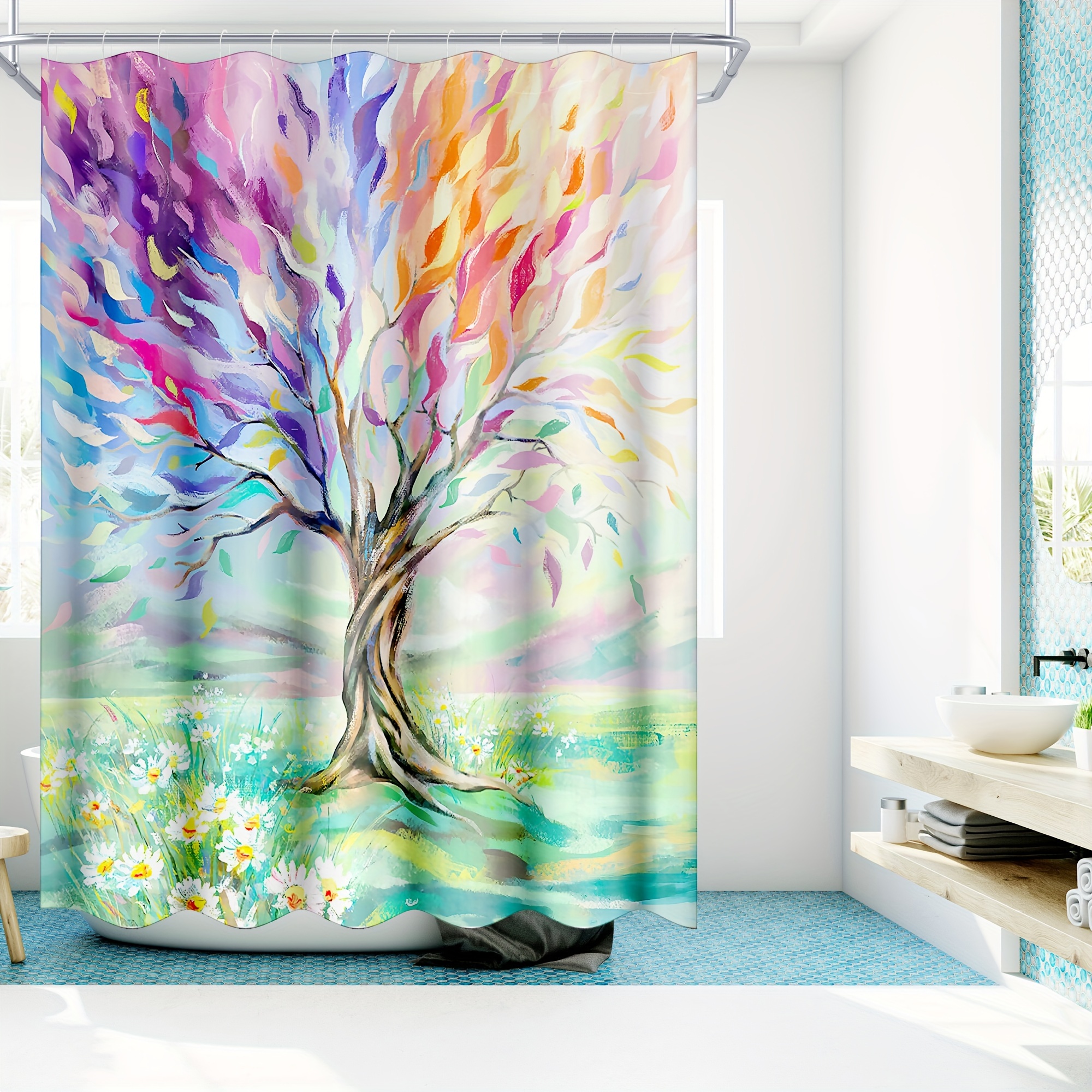 Walk in on sale shower curtain