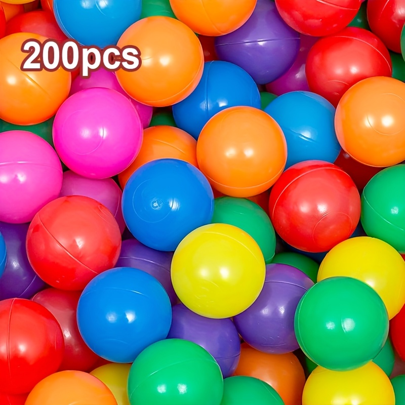 TEMU 100/200pcs Extra Thick Ocean Balls, Colorful Bobo Ball Pool, Ocean Balls, 100/200 Anti-squeeze Plastic Toy Balls, Balls, Suitable For Birthday