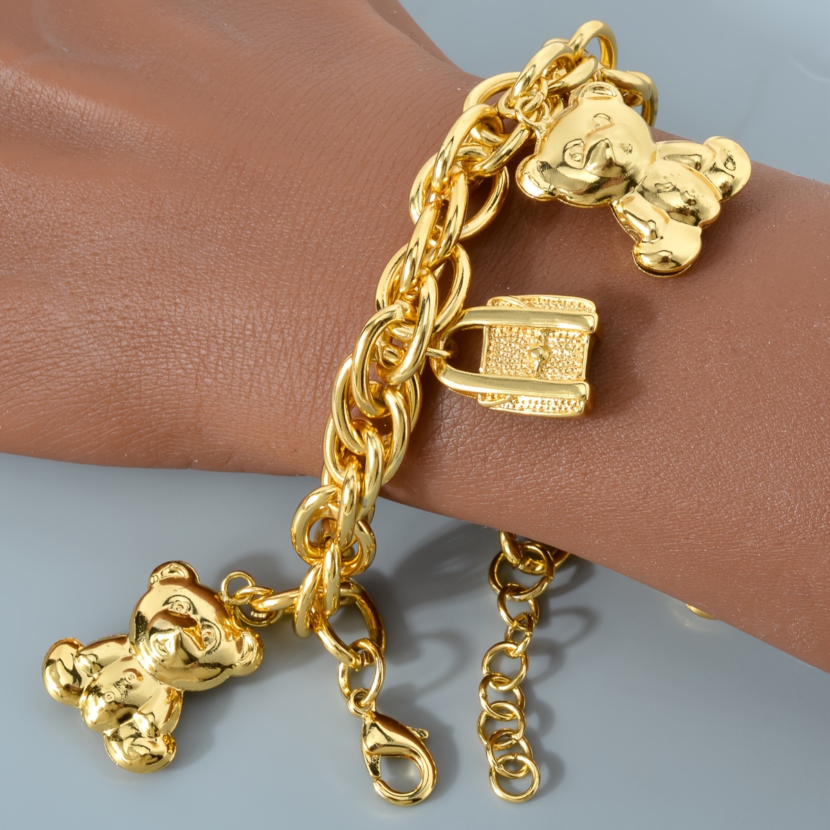 ZEADEAR Bear & Handbag Charm Bracelet with Teddy Bear Pendants