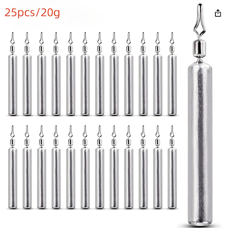 Image of 25pcs Pack Fishing Lead Weights - Carp Catfish Sinker - Suitable For Freshwater Saltwater Fishing Lead Weights 6 Sizes (3.5g-5g-7g-10g-14g-20g) Lure Essential Supplies Additions