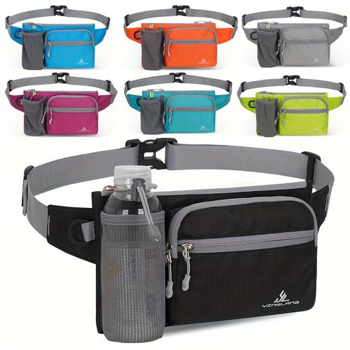 1pc sports outdoor casual waist pack multi functional water bottle waist belt bag waist pouch for jogging fitness shopping hiking back to competition and more