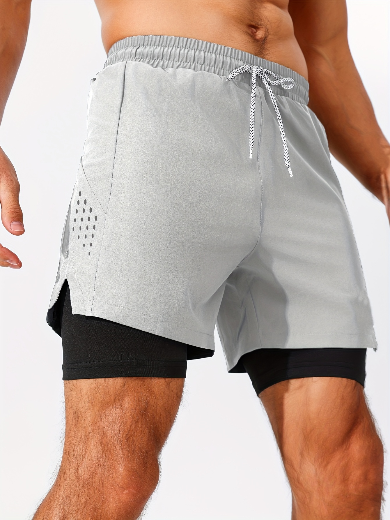 Men's 2-in-1 Printed Running Fitness Sports Shorts