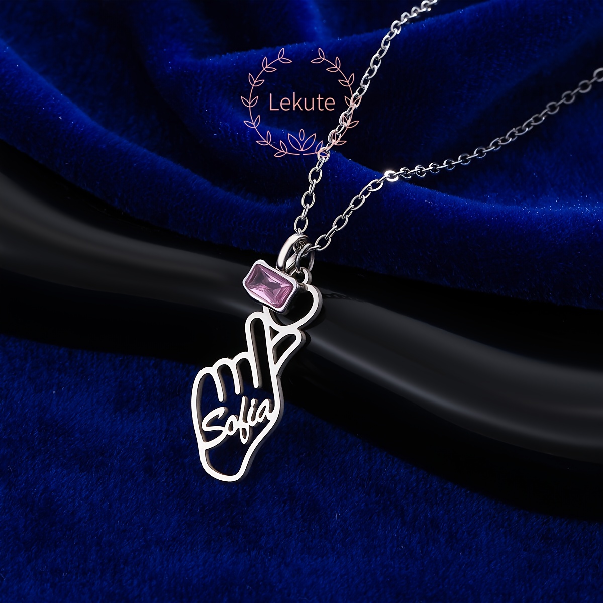 TEMU -out To Content Custom Pendant Necklace - 304 304 Stainless Steel Statement Necklace Customization - With Transparent Additions For Birthdays,