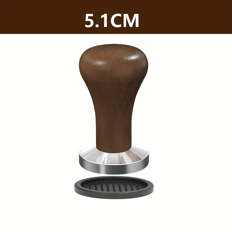 TEMU 1 Set de Tampon à Café Plat en Acier Inoxydable 51Mm/58Mm avec Tapis, Marteau à Café Espresso, Outils de Barista pour