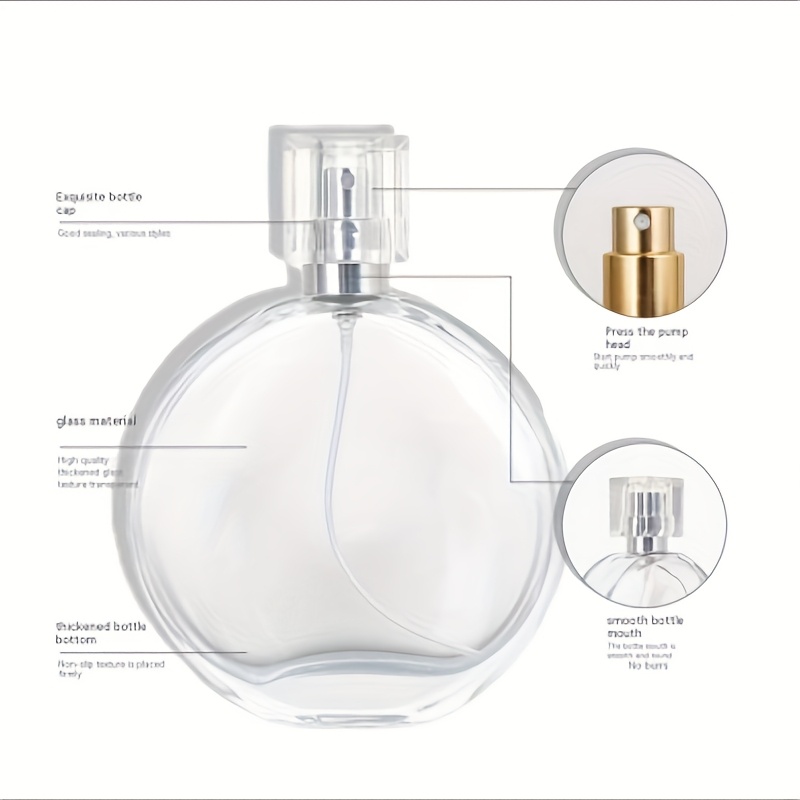 1pc round perfume bottle small sample glass spray bottle Temu