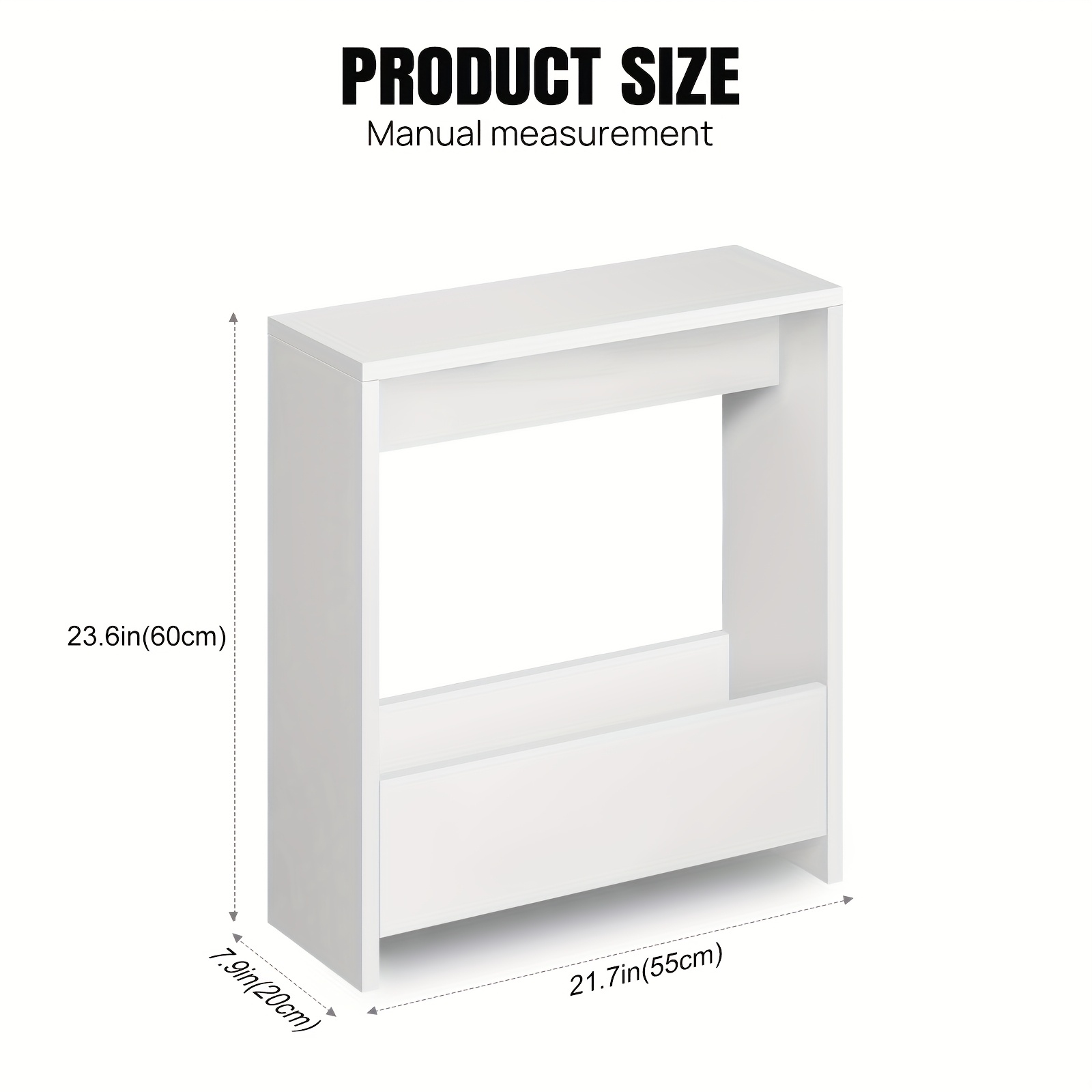 TEMU Sofa Narrow Side Table, Bedside Table With Storage Shelves Magazine Rack End Table With Magazine Rack For Living Room And Office