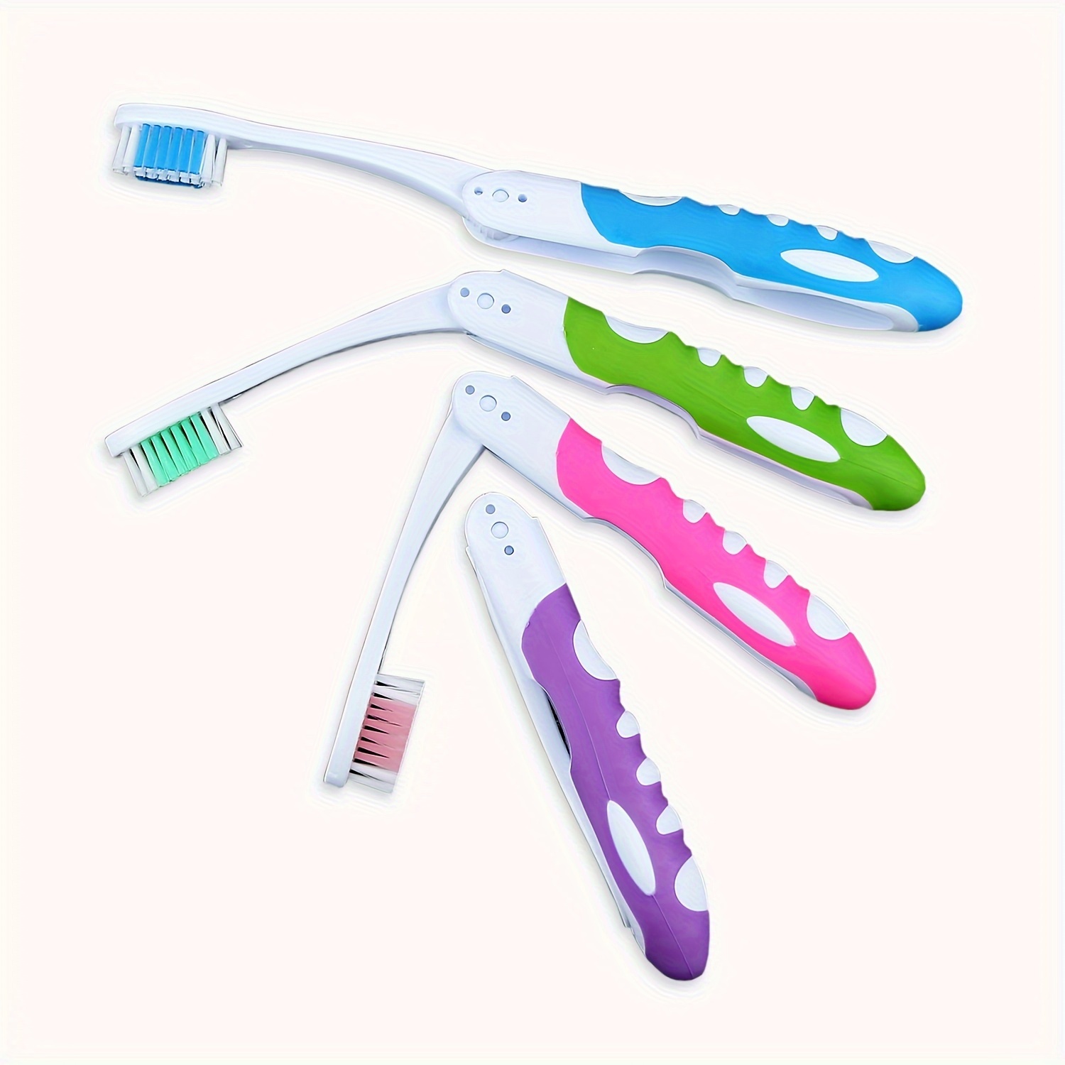 

Foldable Travel Toothbrush - No Separate Cap, Non-slip Grips, Suitable For Adults