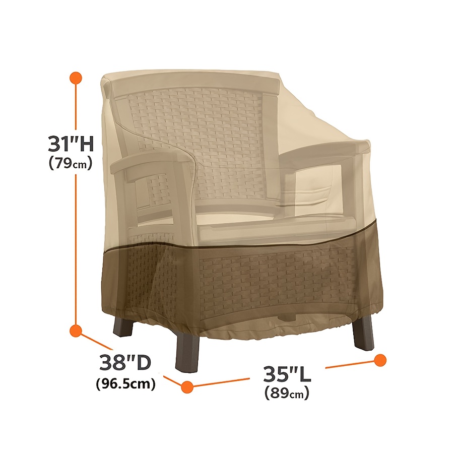 TEMU Housse de canapé d'extérieur, protection de mobilier de jardin, tissu Oxford respirant, étui de protection pour canapé de balcon