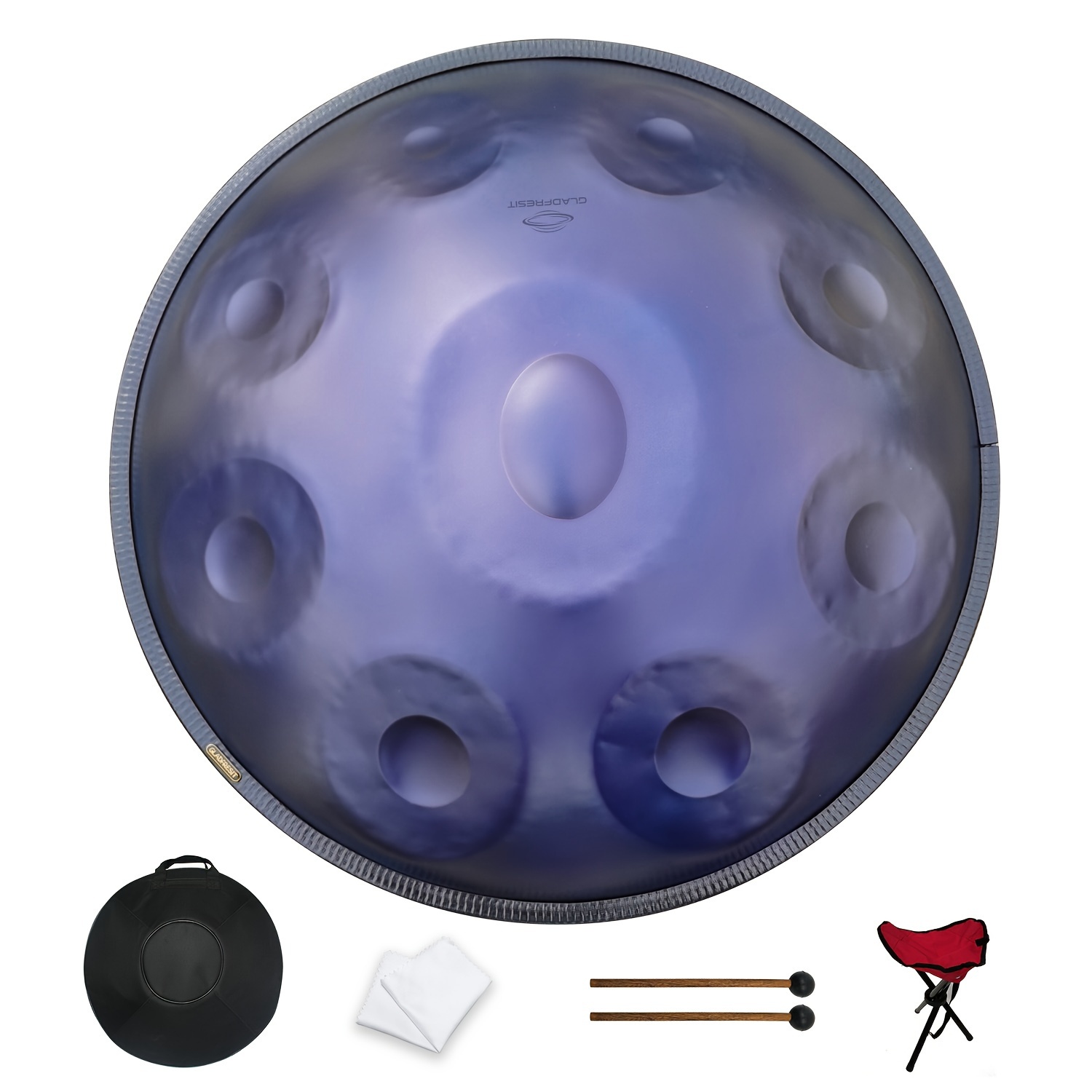 Gladfresit Handpan Drum 22inch Kurd Handpan (purple, 9-note, /)