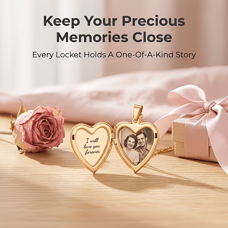 Customized Photo Heart-Shaped Pendant Necklace — Thoughtful Gift