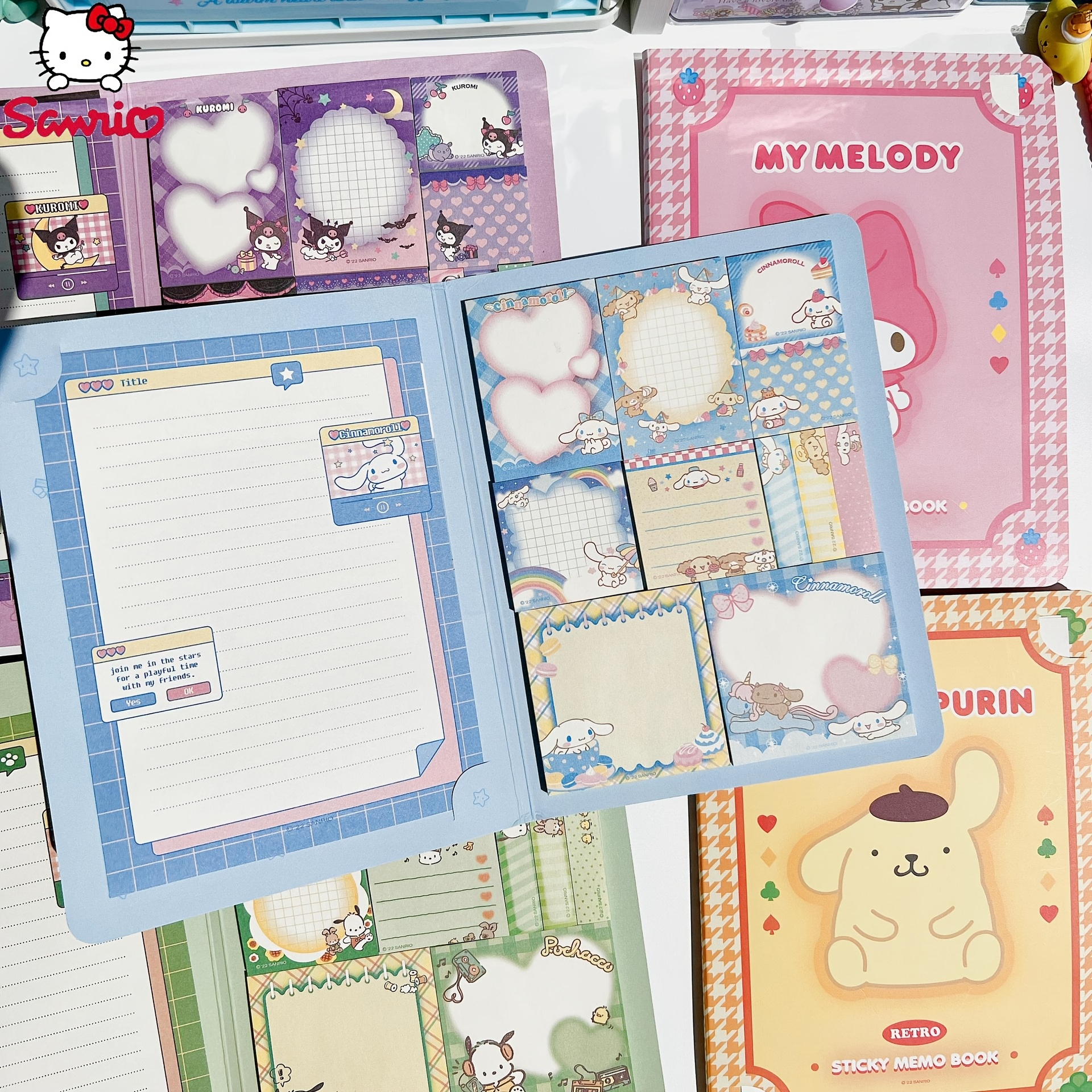 

Sanrio A5 Note Set - Choose From 6 Cute (kuromi, Hello Kitty, My Melody, Cinnamoroll, , ) - & Strong Adhesive Memo Pad, Gifts & Christmas