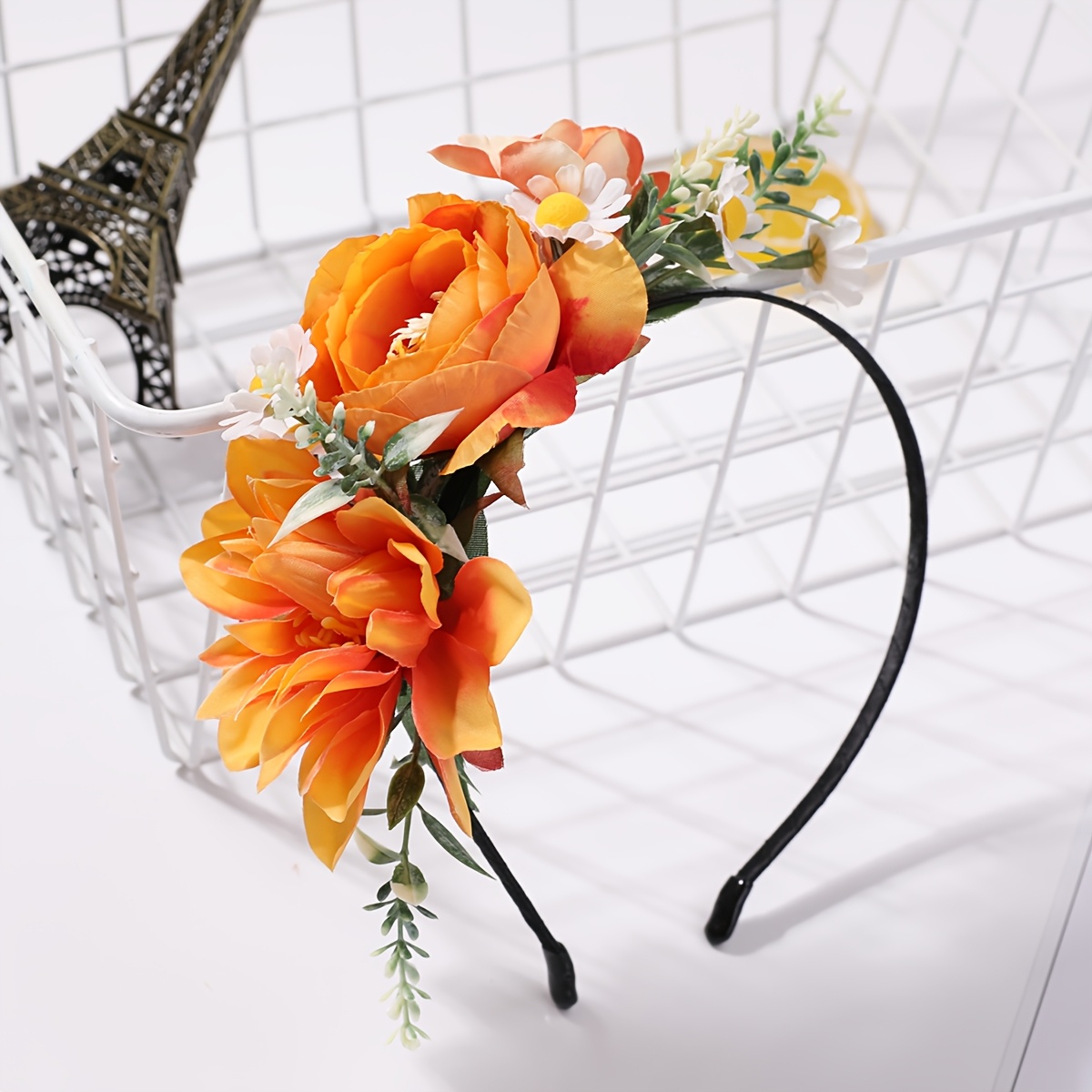 E-shop 1 Bohemian-Stil Europäisch-Amerikanisches Exquisites Kunstblumen-Haarband, Lässiges Urlaubs-Fotoshooting Haaraccessoire, Wald-Thema