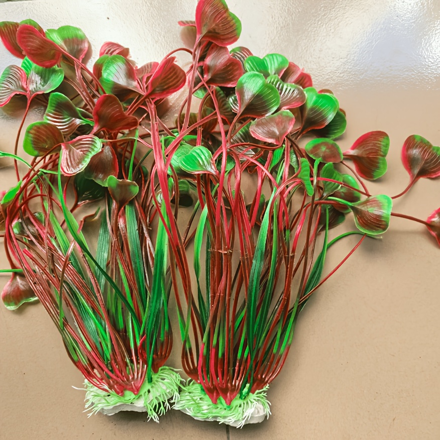 Image of 2 Pack Plastic Fish Tank Plants, Artificial Tall Aquarium Plants For Fish Tank Decor