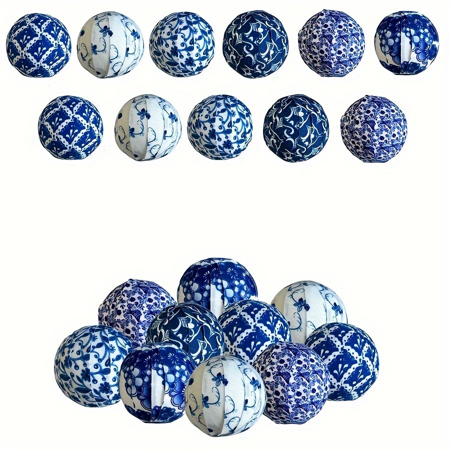 

12pcs Christmas Decorative Balls - , 5cm/7cm Foam-filled Cloth Ornaments For Basket Filling & Party Decorations