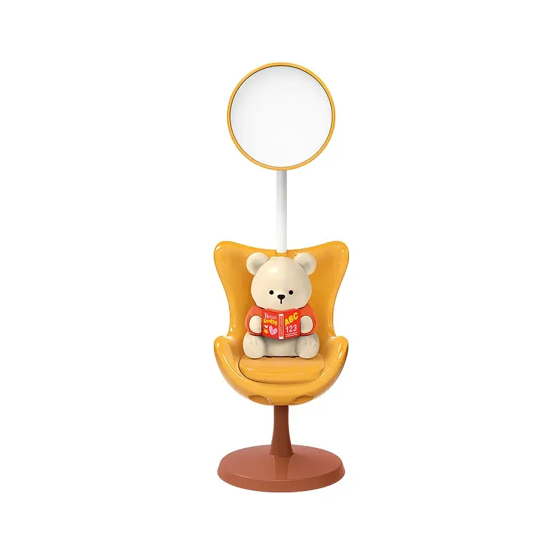 cute cartoon bear desk lamp with adjustable arm usb rechargeable 3 level dimmable eye protection modern for home office study desk lamp for office study lighting design polished Product details 7
