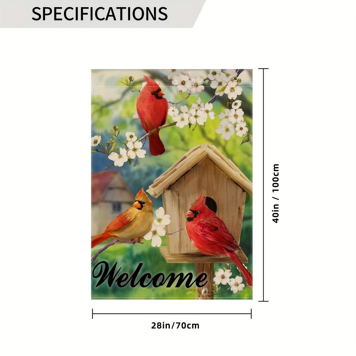 TEMU 1pc, Bird Home Decoration House Flag, Birdhouse Garden Courtyard Decoration, Spring Farmhouse Outdoor Family Lawn Terrace Outdoor Decoration